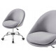 Otočná židle designová zaoblená s nízkým opěradlem, šedá /chrom