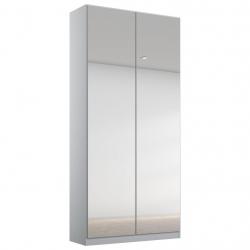 Vysoká skříň šatní se zrcadlovými dveřmi  světle šedá 54x91x229 cm