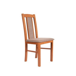 Dřevěná jídelní židle olše s čalouněním Strakoš - český výrobce, hnědá