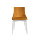 Čalouněná židle ke stolu bílá + tmavě žlutá, pevná konstrukce pro domácnosti / restaurace