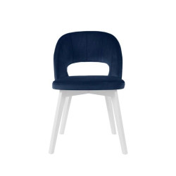 Pevná židle ke stolu do restaurací / kaváren / hotelů / domácností, bílá + tmavě modrá