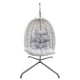 Ratanové závěsné houpací křeslo vajíčko se stojanem Strakoš ČR venkovní + vnitřní, šedé