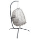 Ratanové závěsné houpací křeslo vajíčko se stojanem Strakoš ČR venkovní + vnitřní, šedé