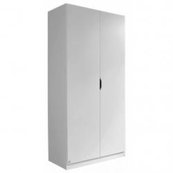 Elegantní jednoduchá vysoká skříň do ložnice bílá, frézované úchytky, 54x91x197 cm