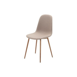 Skandinávská jídelní židle nosnost 120 kg béžová + hnědé nohy dřevo