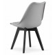 Jídelní židle plastová s dřevěnými nohami, šedá / černá