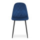Jednoduchá židle ke stolu tmavě modrá tkanina + černé kovové nohy