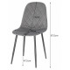 Pevná kovová židle nosnost 120 kg s čalouněným sedákem a opěradlem, tmavě šedá textilie