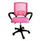 Levná otočná židle na kolečkách látka + prodyšná síťovina do pracovny / dětského pokoje, růžová