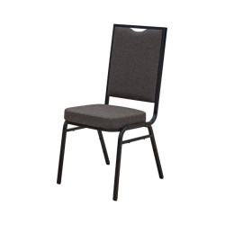 Pevná čalouněná konferenční židle nosnost 200 kg kov + textilie, hnědošedá