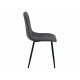 Polstrovaná židle s látkovým čalouněním šedá + černé nohy, do jídelny / kuchyně / pokoje