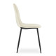 Kovová jídelní židle s čalouněným sedákem a opěradlem béžová sametová