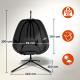 Levné závěsné houpací křeslo černé s látkovým potahem do bytu / na balkon / na zahradu