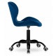 Levné dětské otočné kancelářské křeslo tmavě modré, velvet s prošíváním