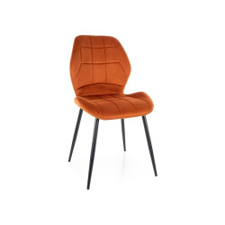 Kovová jídelní židle se sametovým čalouněním velvet oranžová