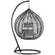Levné závěsné houpací křeslo se stojanem do bytu / na balkon / na zahradu, černá + šedá