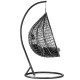 Levné závěsné houpací křeslo se stojanem do bytu / na balkon / na zahradu, černá + šedá