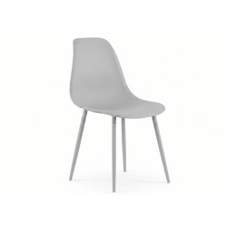 Plastová jídelní židle venkovní + vnitřní světle šedá, odnímatelné nohy