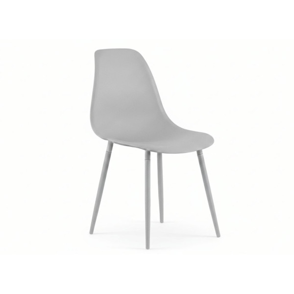 Plastová jídelní židle venkovní + vnitřní světle šedá, odnímatelné nohy