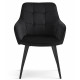 Pohodlné čalouněné jídelní křeslo černé s prošíváním