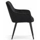 Pohodlné čalouněné jídelní křeslo černé s prošíváním