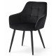 Pohodlné čalouněné jídelní křeslo černé s prošíváním