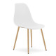2x skandinávská plastová židle bílá + nohy ve vzhledu dřeva hnědé
