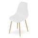 2x skandinávská plastová židle bílá + nohy ve vzhledu dřeva hnědé