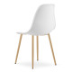 2x skandinávská plastová židle bílá + nohy ve vzhledu dřeva hnědé