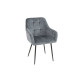 Židlekřeslo k jídelnímu stolu sametové šedé s područkami