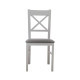 Pevná dřevěná stohovatelná jídelní židle s čalouněným sedákem bílá / šedá