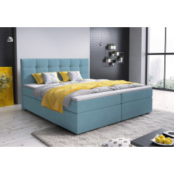 Levná manželská postel boxspring 180x200 cm komplet s matrací, modrá