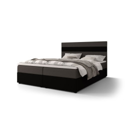 Pohodlná postel velká 180x200 cm se zabudovanou matrací, šedá / černá