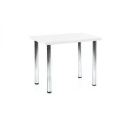 Jídelní stůl do malého bytu bílý + chromované nohy 90x60 cm