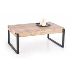 Konferenční stolek dřevěný s kovovou podnoží dub san remo / černá 110x64x42 cm