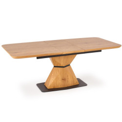 Luxusní velký rozkládací jídelní stůl až pro 10 osob dřevěný - zlatý dub 160-200 cm