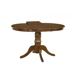 Rozkládací jídelní stůl retro v zámeckém stylu kulatý / oválný, tmavý ořech, 90-124 cm