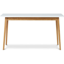 Obdélníkový skandinávský rozkládací stůl bílá / dřevo až pro 8 osob 140-180 cm