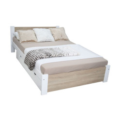 Levná postel jednolůžko komplet s roštem a matrací 90x200, s úložným prostorem (šuplík)
