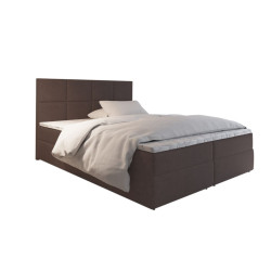 Kompletní manželská čalouněná postel 180x200 s roštem a matrací, hnědá