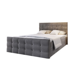 Moderní kvalitní manželská amarická postel 180x200 rošt + matrace + topper, šedá