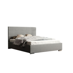 Levná moderní čalouněná postel s roštem a matrací snížená 140x200 cm, šedá