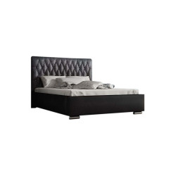 Levná čalouněná koženková postel 160x200 černá