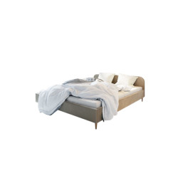 Čalouněná postel 180x200 s nízkým čelem krémová, rám s roštem