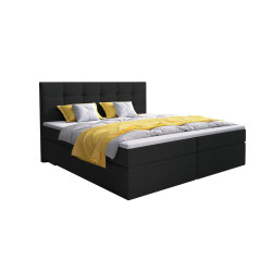 Černá postel boxspring 160x200 s úložným prostorem, vč. matrace